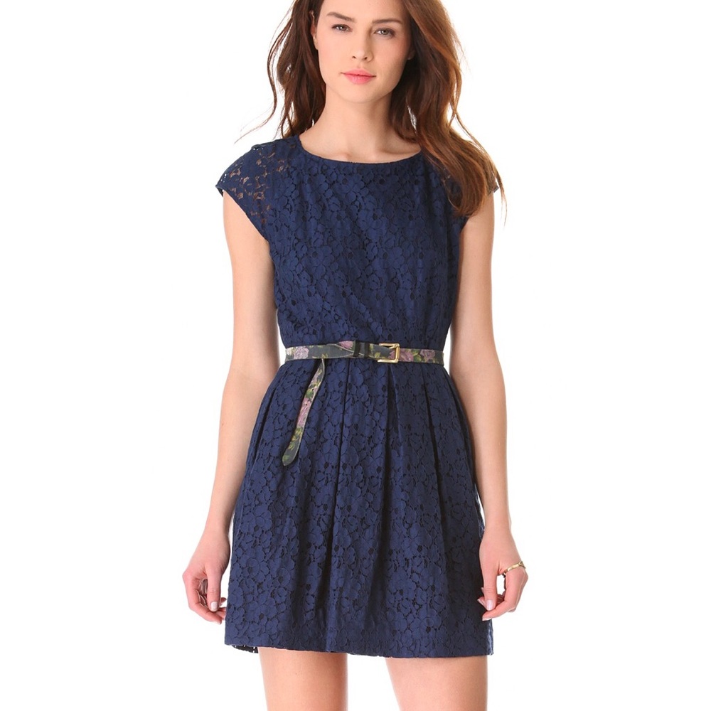Madewell solid rose lace dress